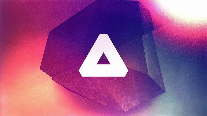White Triangle Logo — Purple, Dramatic