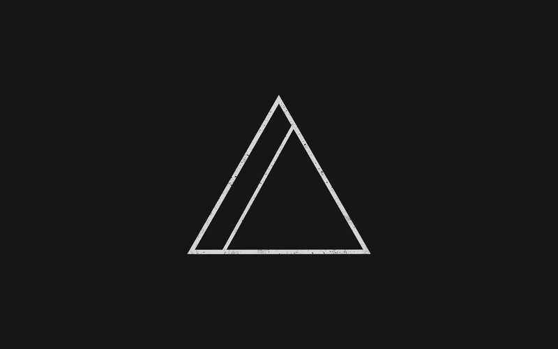 White Triangle Outline — Black