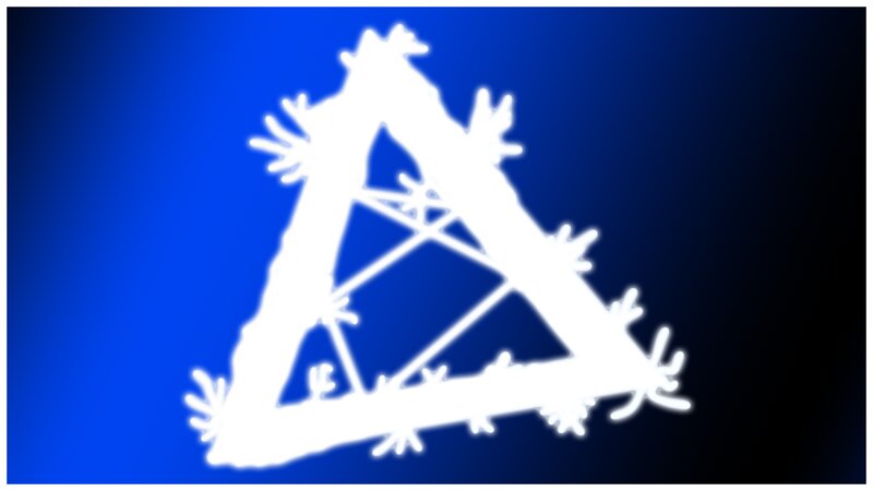 White Triangle Symbol — Blue