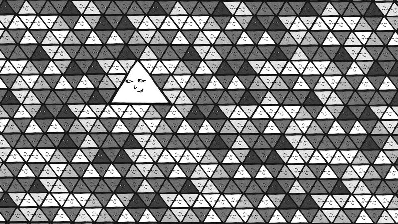 White Triangle with Face