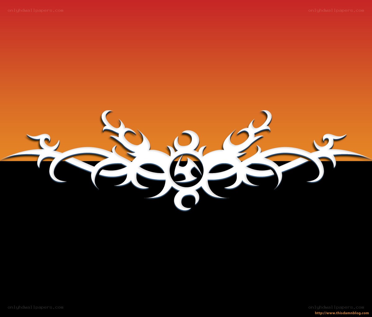 white tribal design on gradient