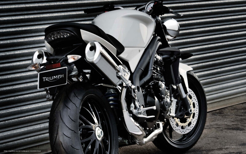 White Triumph Motorcycle — Dramatic