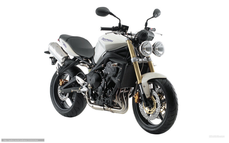 White Triumph Motorcycle — Neutral