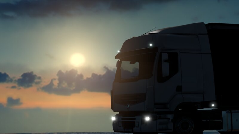 White Truck at Sunset