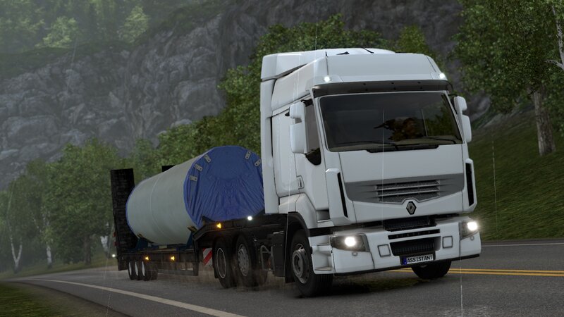 White Truck Carrying Cylinder