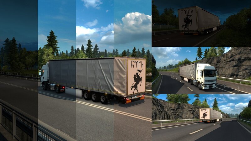 White Truck on Highway — Gray, Calm
