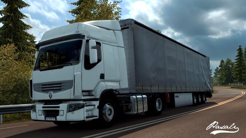 White Truck on Road — Dramatic