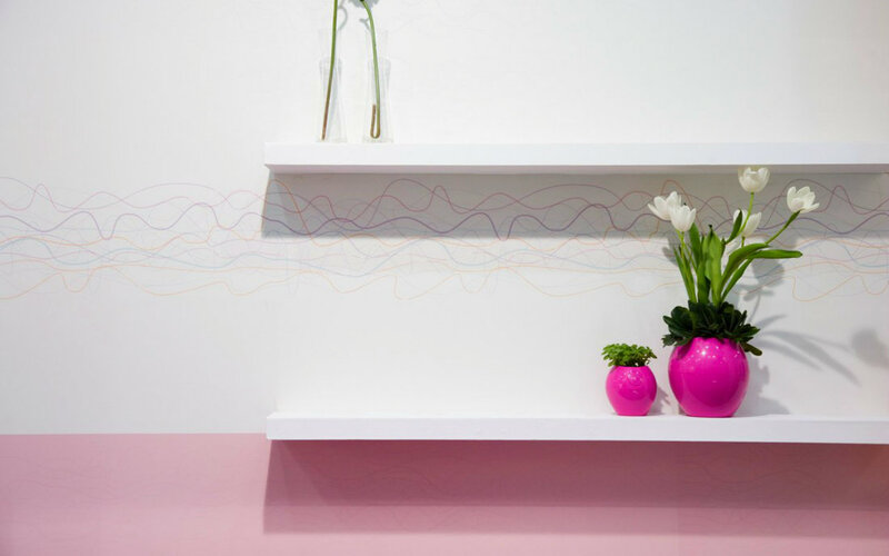 White Tulips in Pink Vase