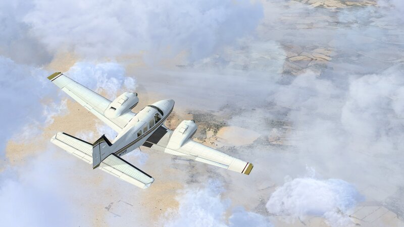 White Twin-engine Plane — Calm