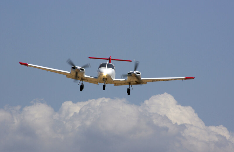 White Twin-engine Plane