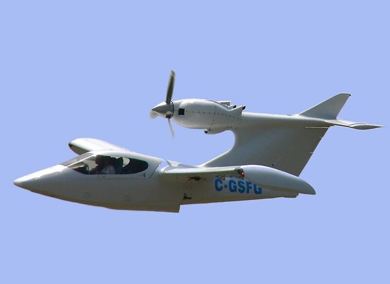 White Twin-fuselage Aircraft