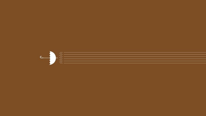 White Umbrella Icon — Brown