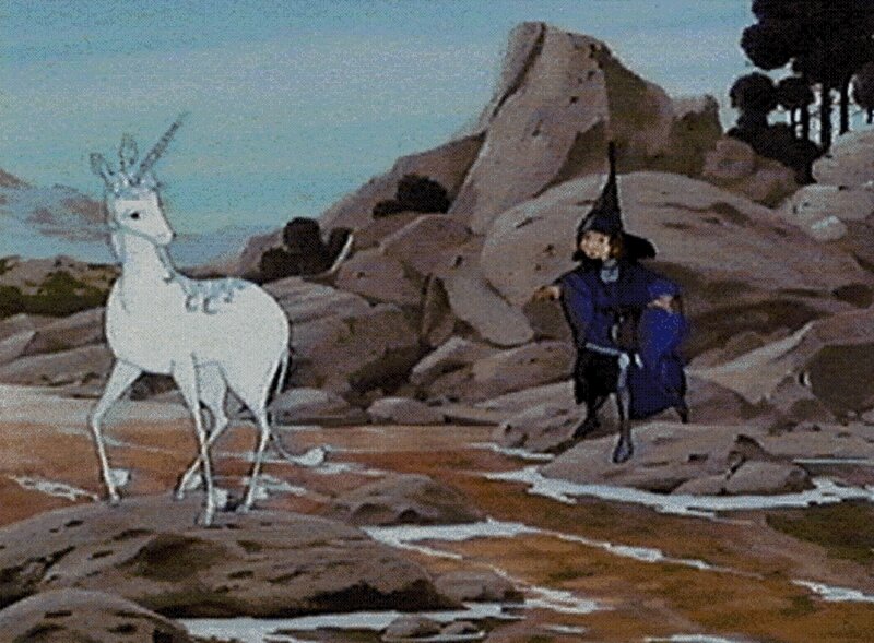 White Unicorn and Wizard