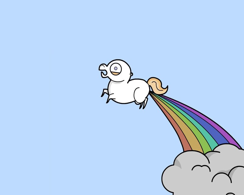 White Unicorn Flying