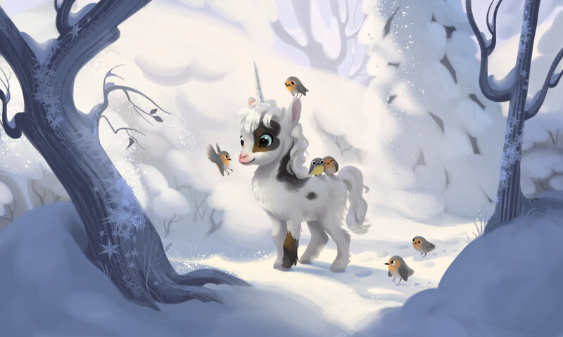 White Unicorn Foal