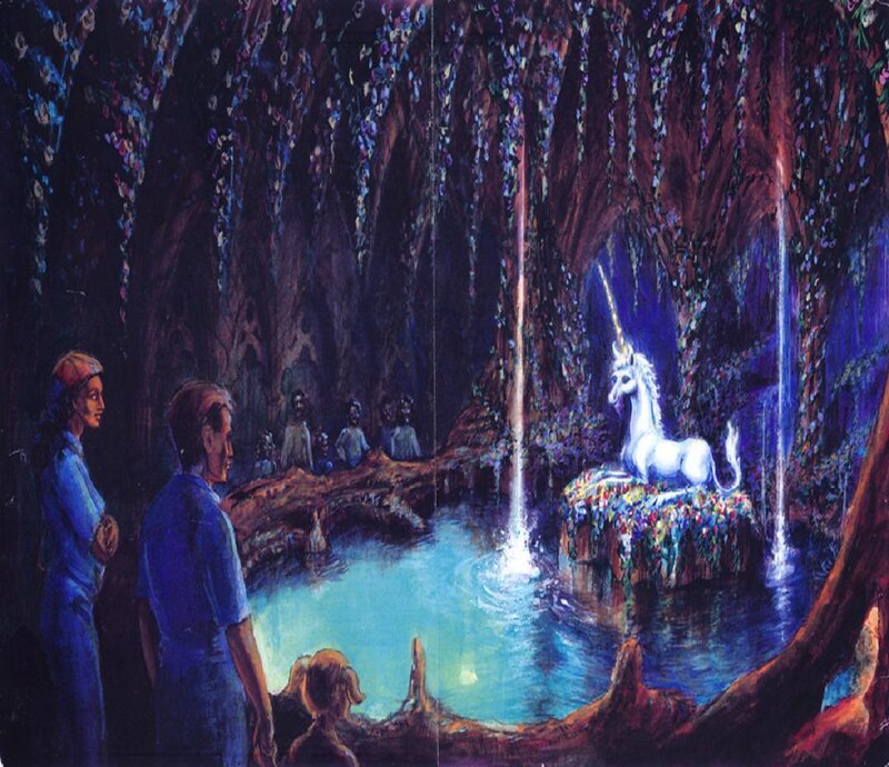 White Unicorn in Cave