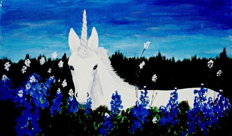 White Unicorn in Field