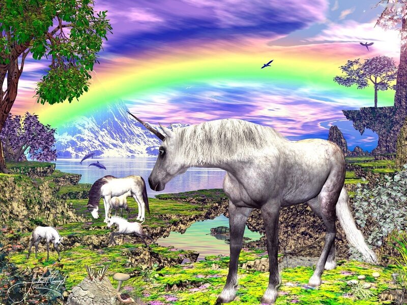 White Unicorn in Landscape