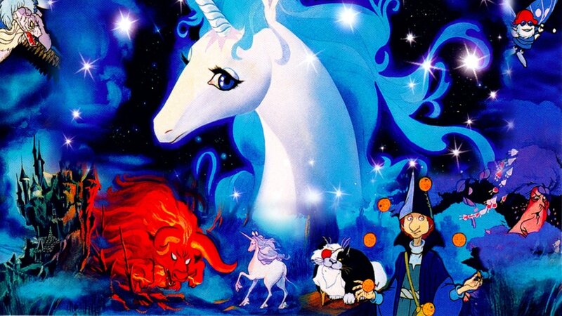White Unicorn in Night Sky
