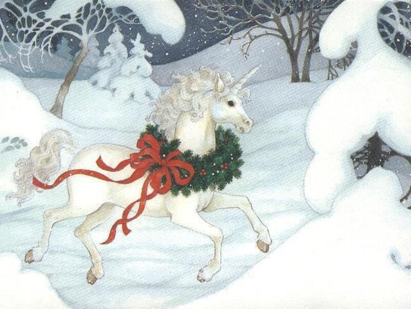 White Unicorn in Snow