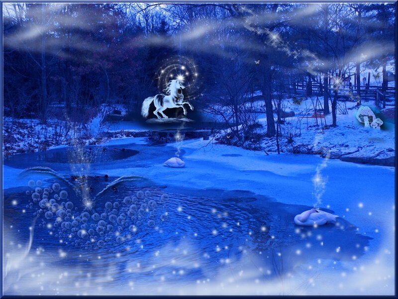 White Unicorn in Winter