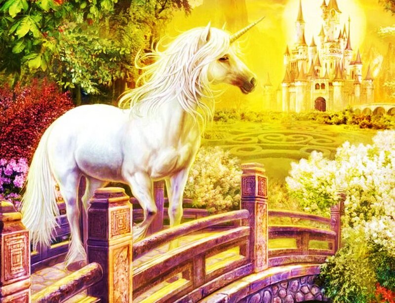 White Unicorn on Bridge