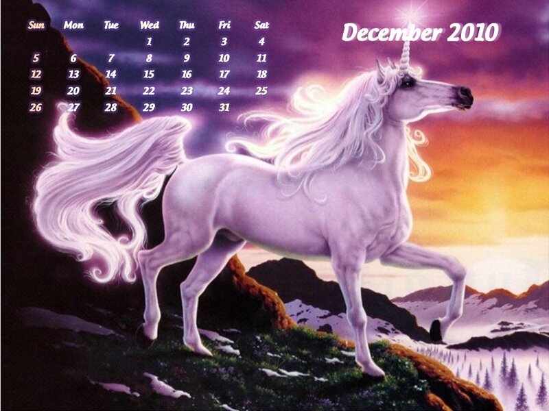 White Unicorn on Mountain