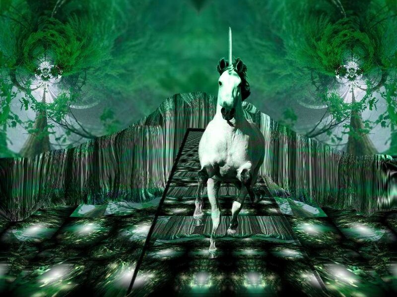 White Unicorn on Path