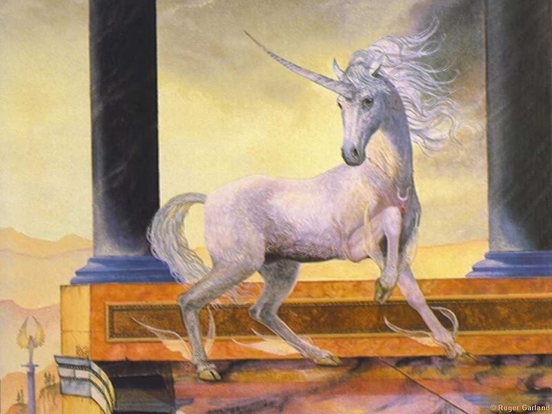 White Unicorn on Platform