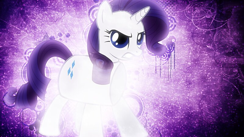 White Unicorn Pony — Purple, Dramatic, Digital Art, Purple Mane