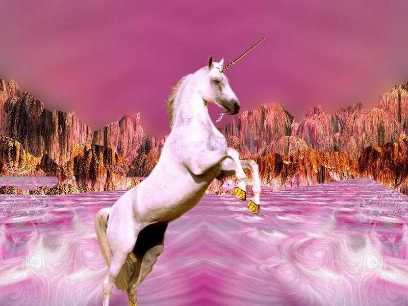 White Unicorn Rearing — Pink