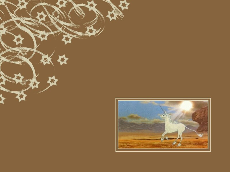White Unicorn Running — Brown, Serene