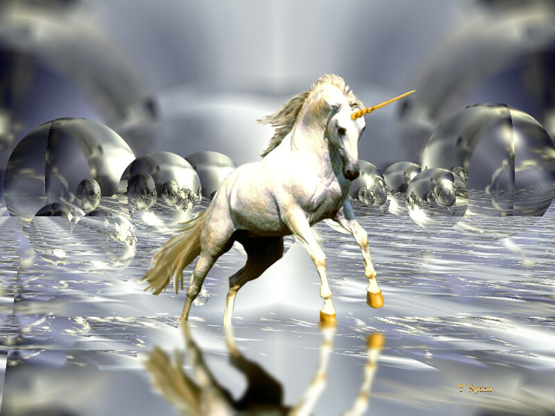 White Unicorn Running — Fantastical