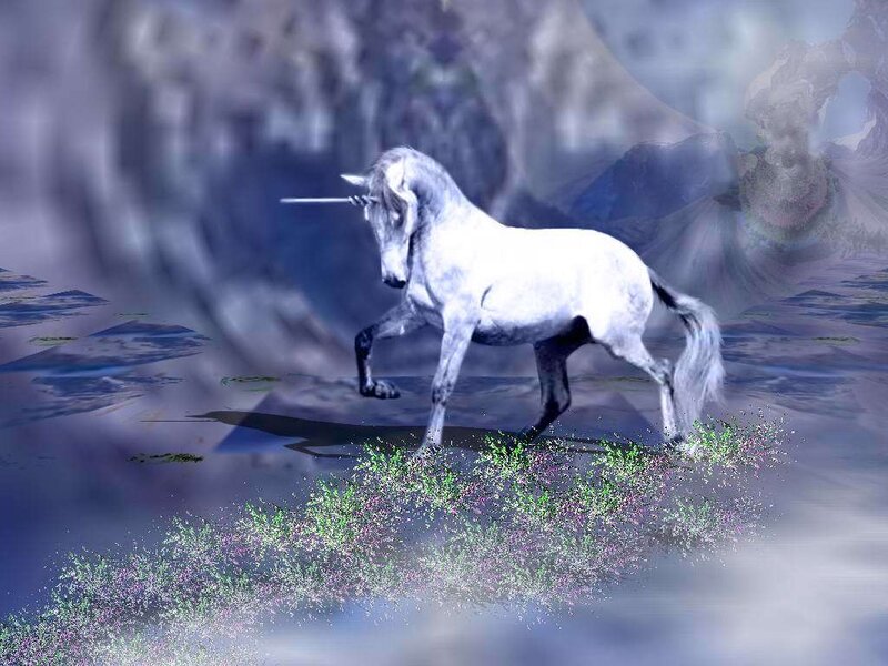 White Unicorn Running — Fantasy