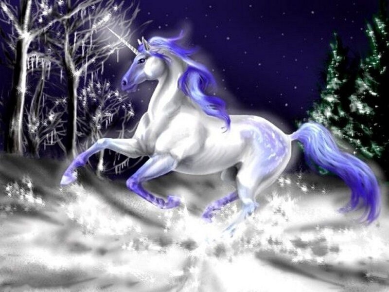 White Unicorn Running — Magical