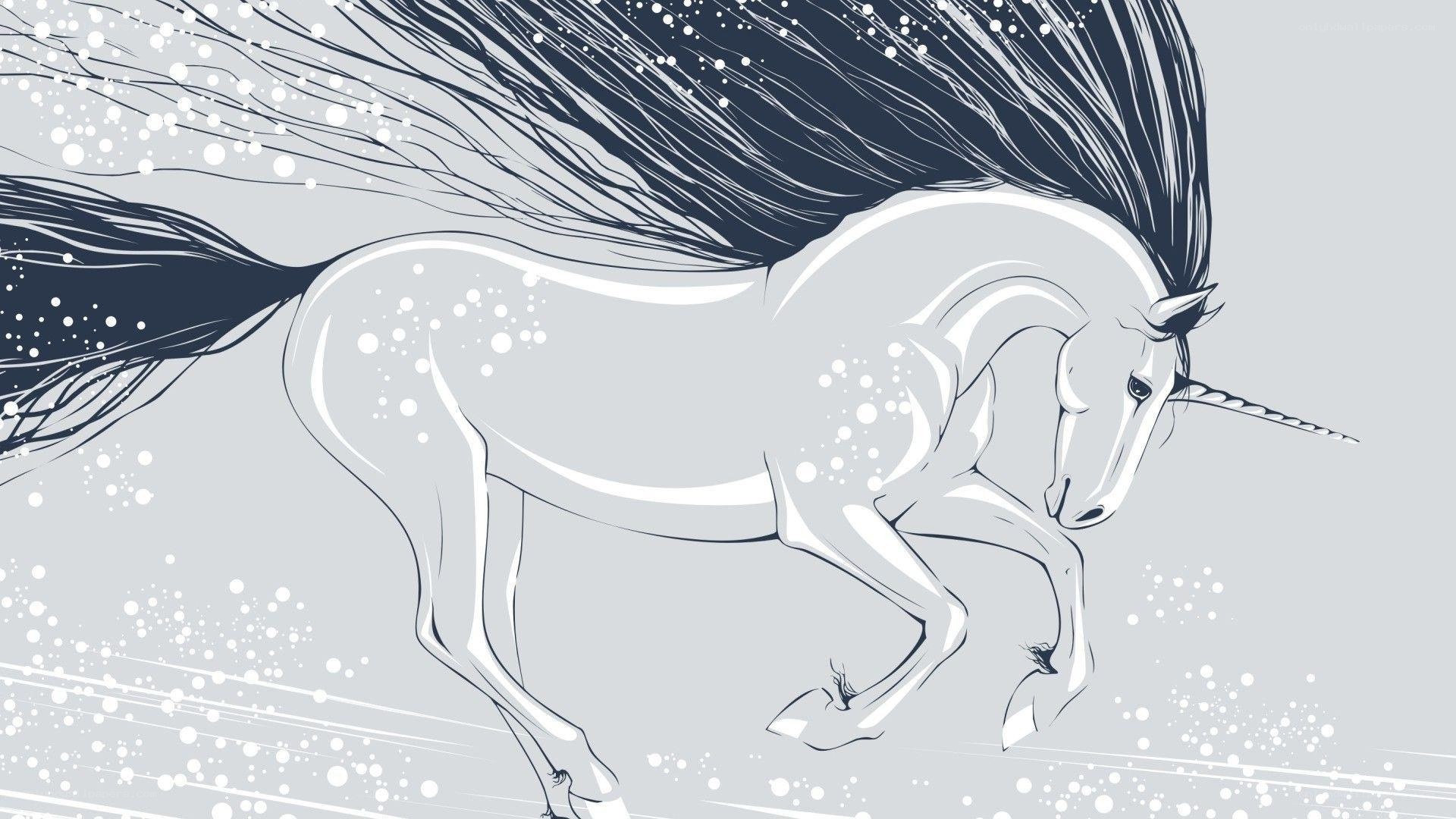 white unicorn running