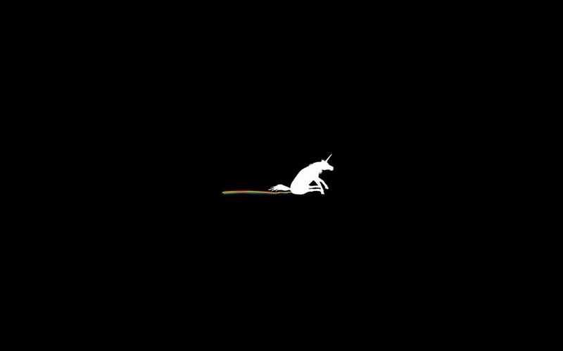 White Unicorn Silhouette — Black