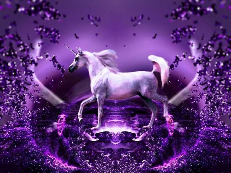 White Unicorn Standing — Purple
