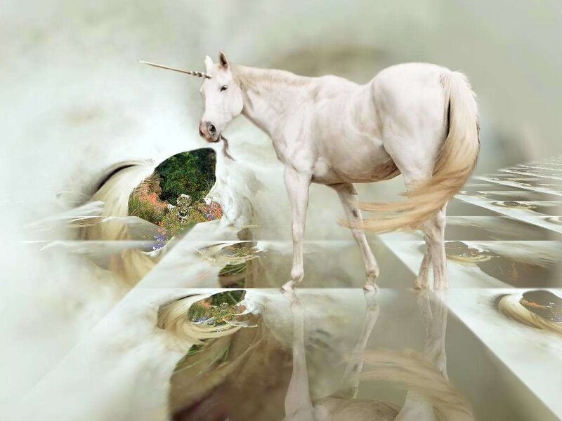 White Unicorn Standing — Serene