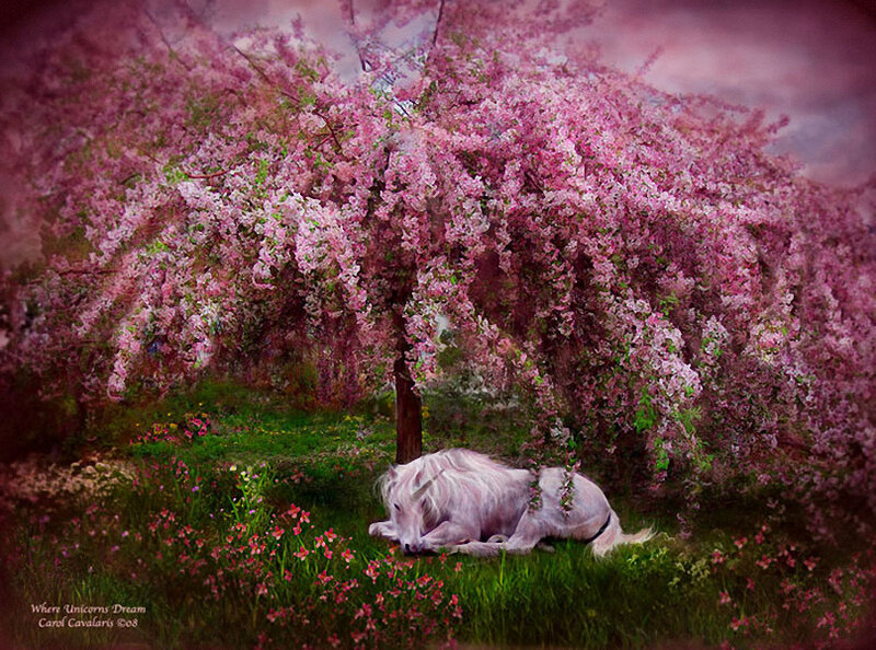 White Unicorn under Tree