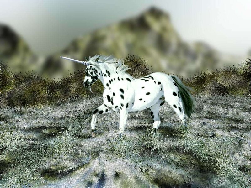 White Unicorn with Black Spots