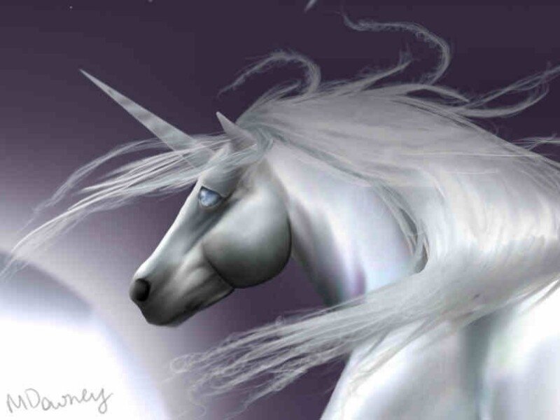 white unicorn with blue eyes