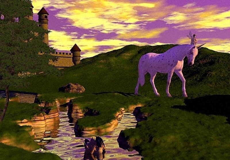 White Unicorn with Fairy