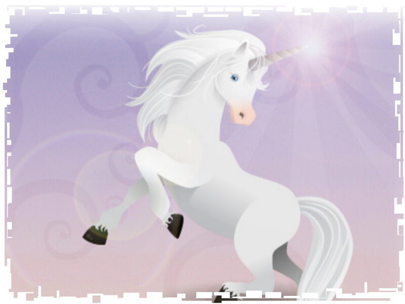White unicorn with glowing horn