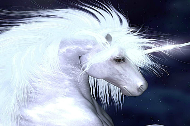 White Unicorn with Glowing Horn — Serene
