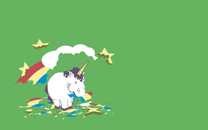 White Unicorn with Rainbow