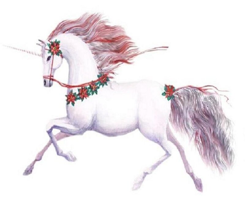 White Unicorn with Red Mane