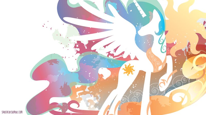 White Unicorn with Wings — Vibrant, Digital Art