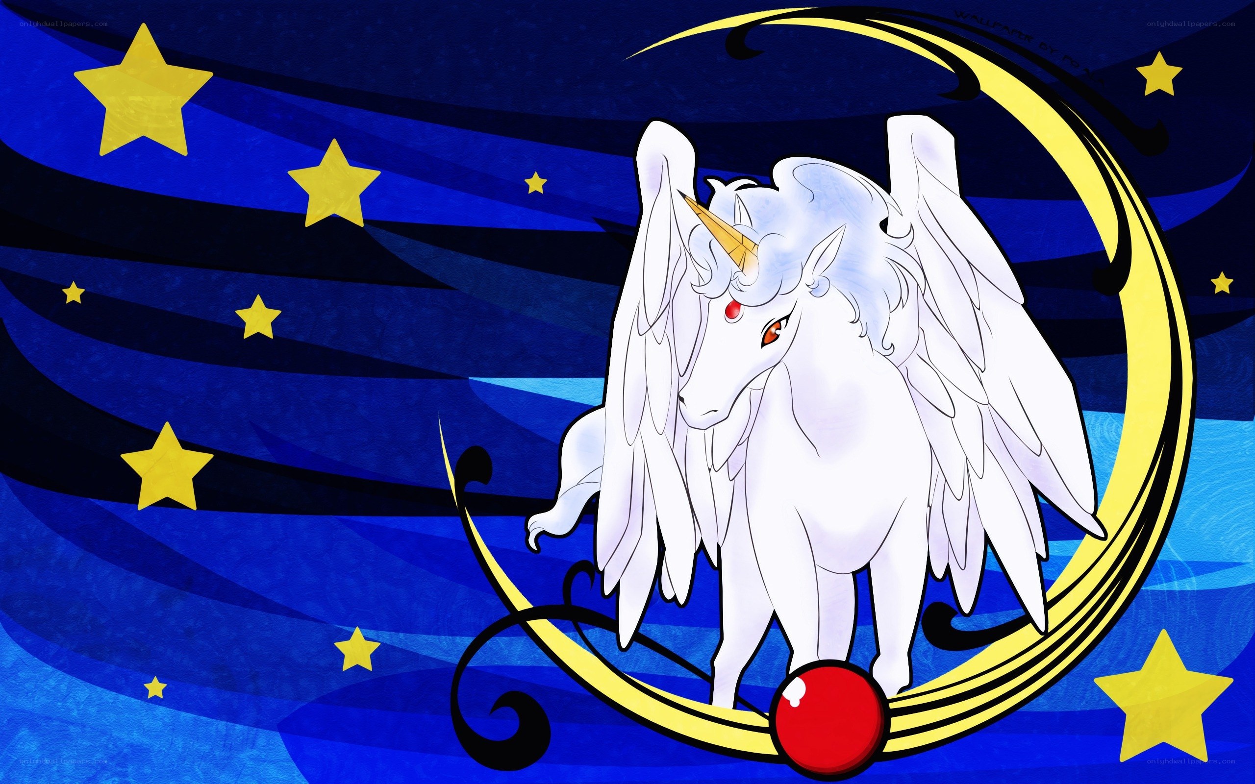 White unicorn with wings