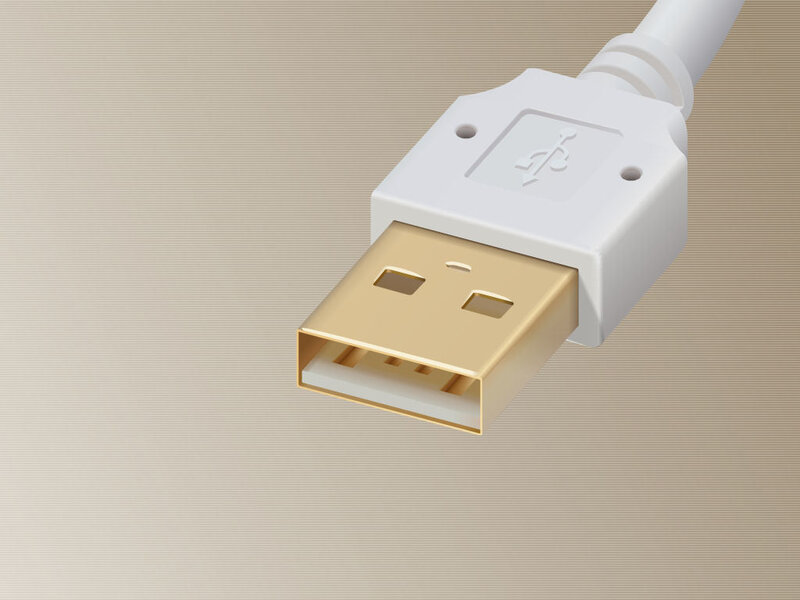white usb cable connector